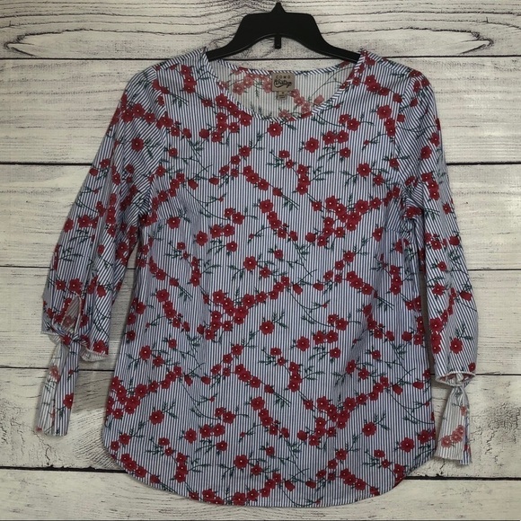 Como Vintage Striped Blouse Sz Med - Picture 4 of 8